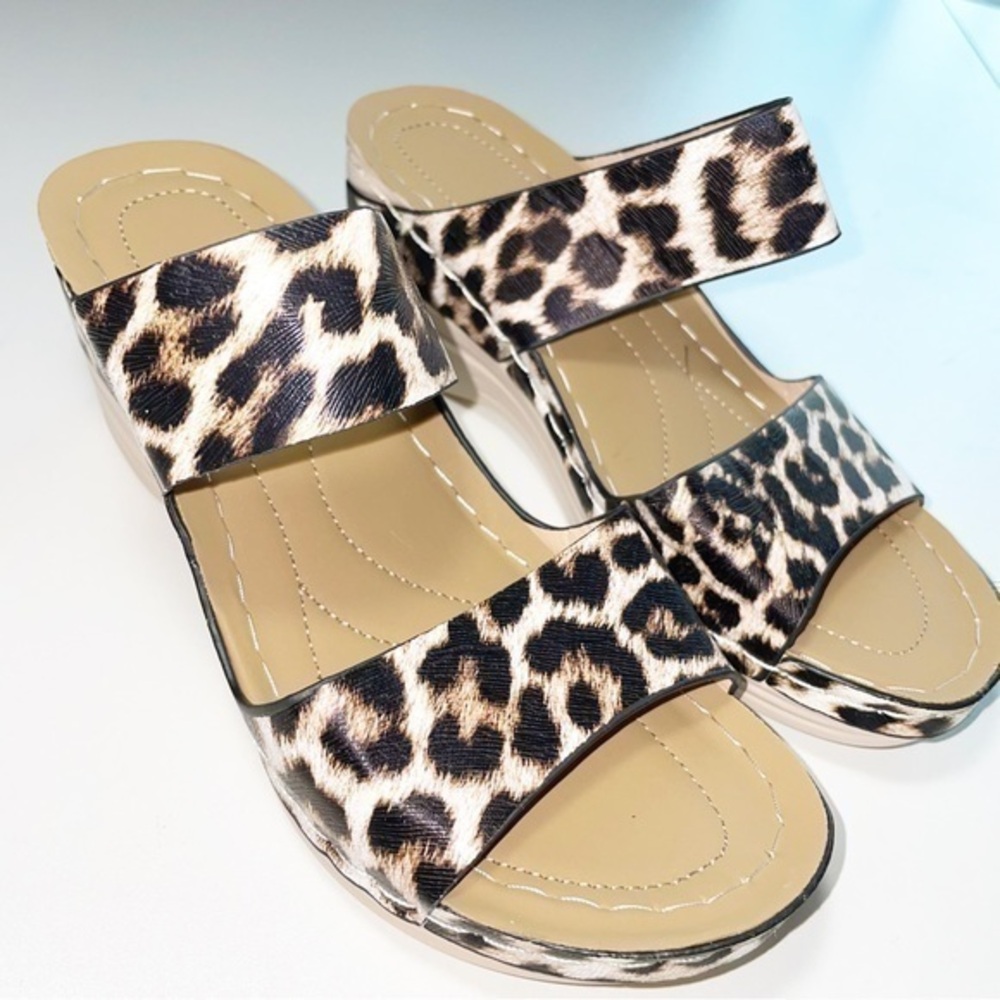 NEW Leopard Print Wedge Sandals
